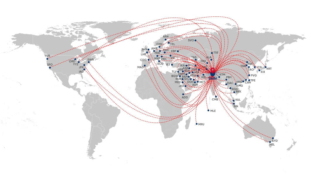 International Airlines Route Map