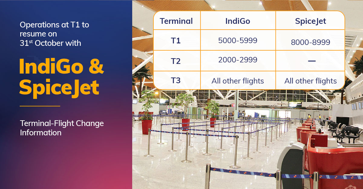 Delhi airport is all ready to resume T-1 operations from 31st of October 