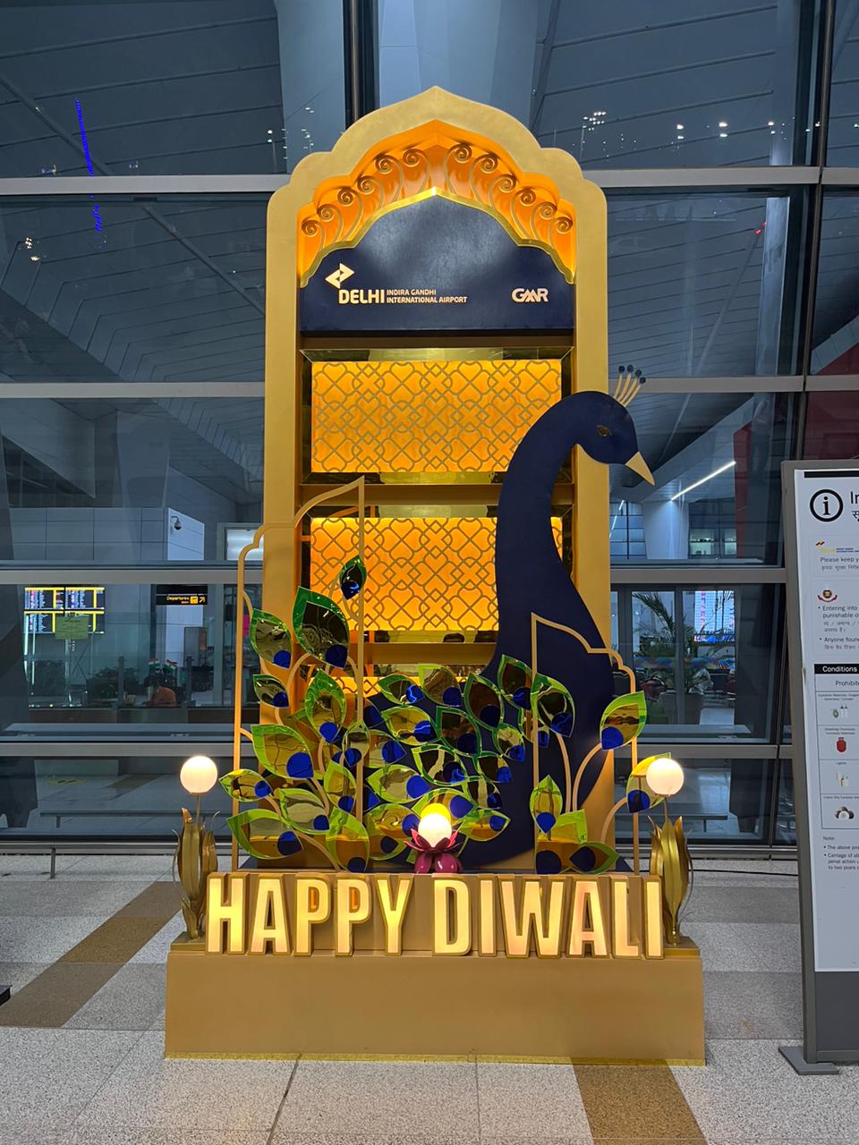 Diwali greetings at Delhi Airport