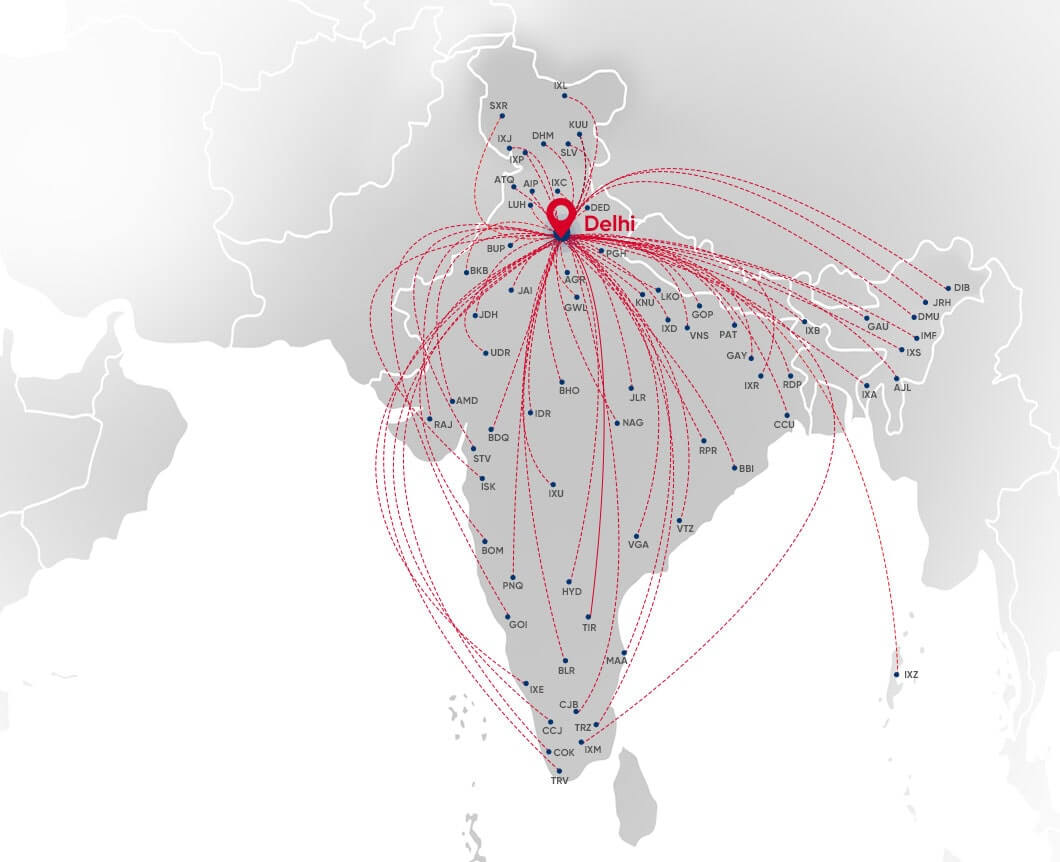 Domestic Airlines Map