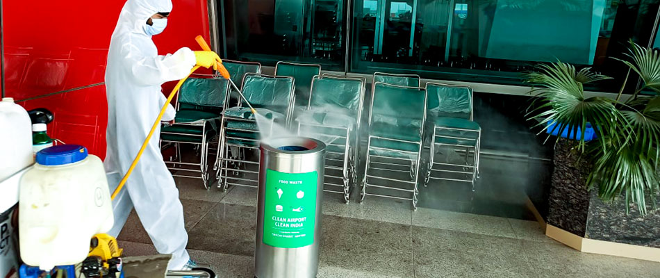 Sanitization at Delhi Airport
